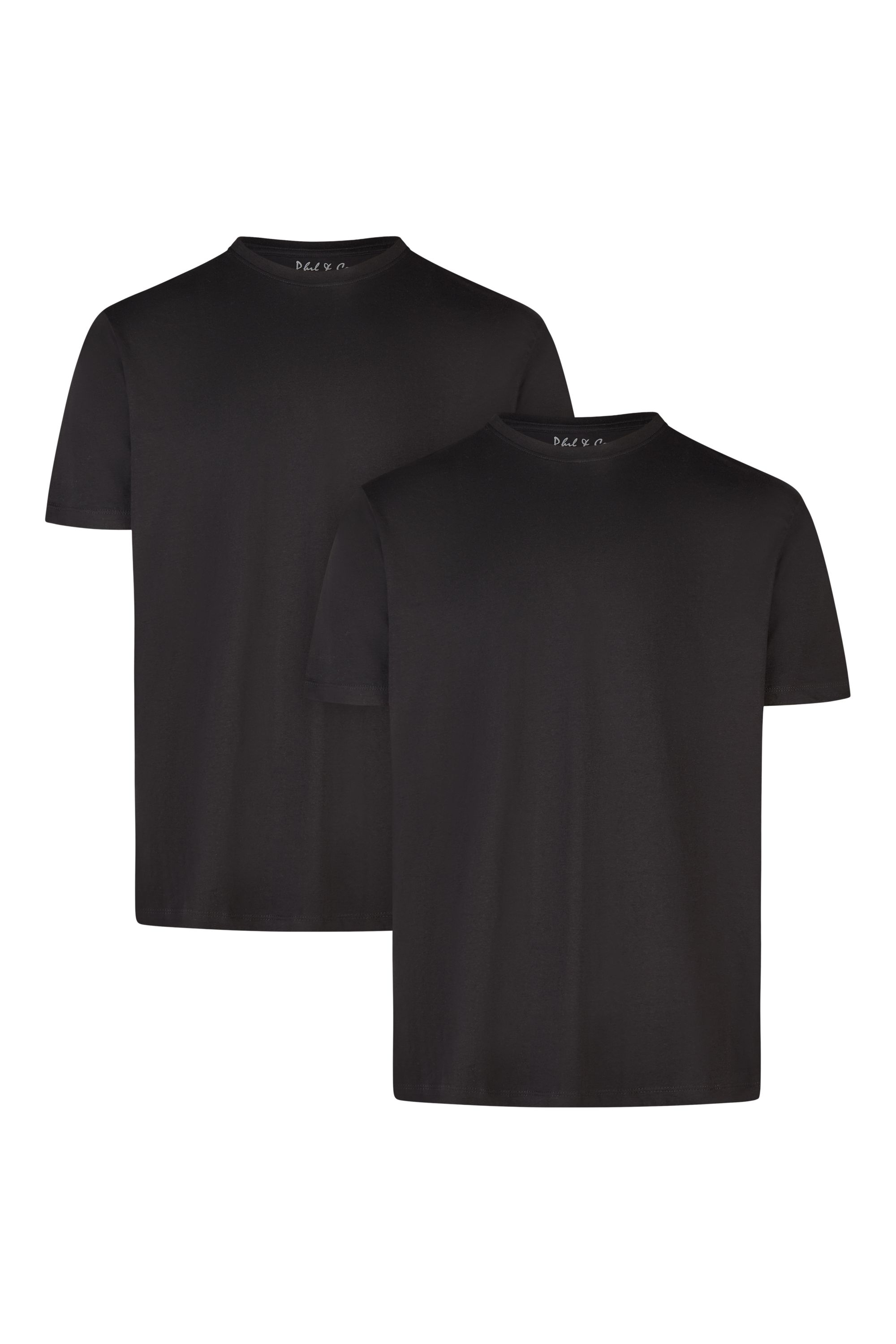 Phil & Co. Berlin Men's T-Shirts 2 Pack Crew Neck Black 100% Cotton