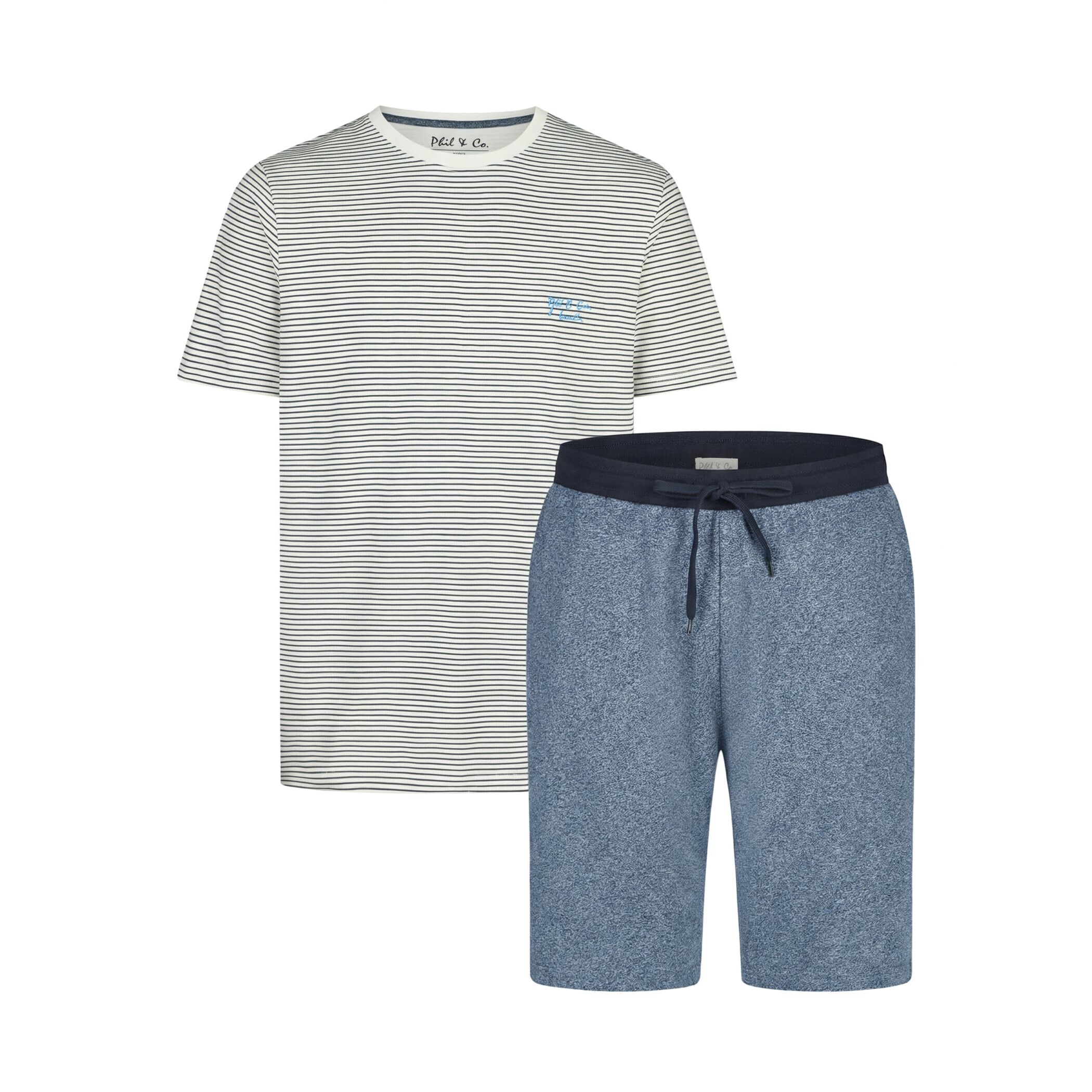 Set Phil Ru Phil & Co. Berlin Men's Shorty Set – Cotton Pyjamas with Fashionable ...