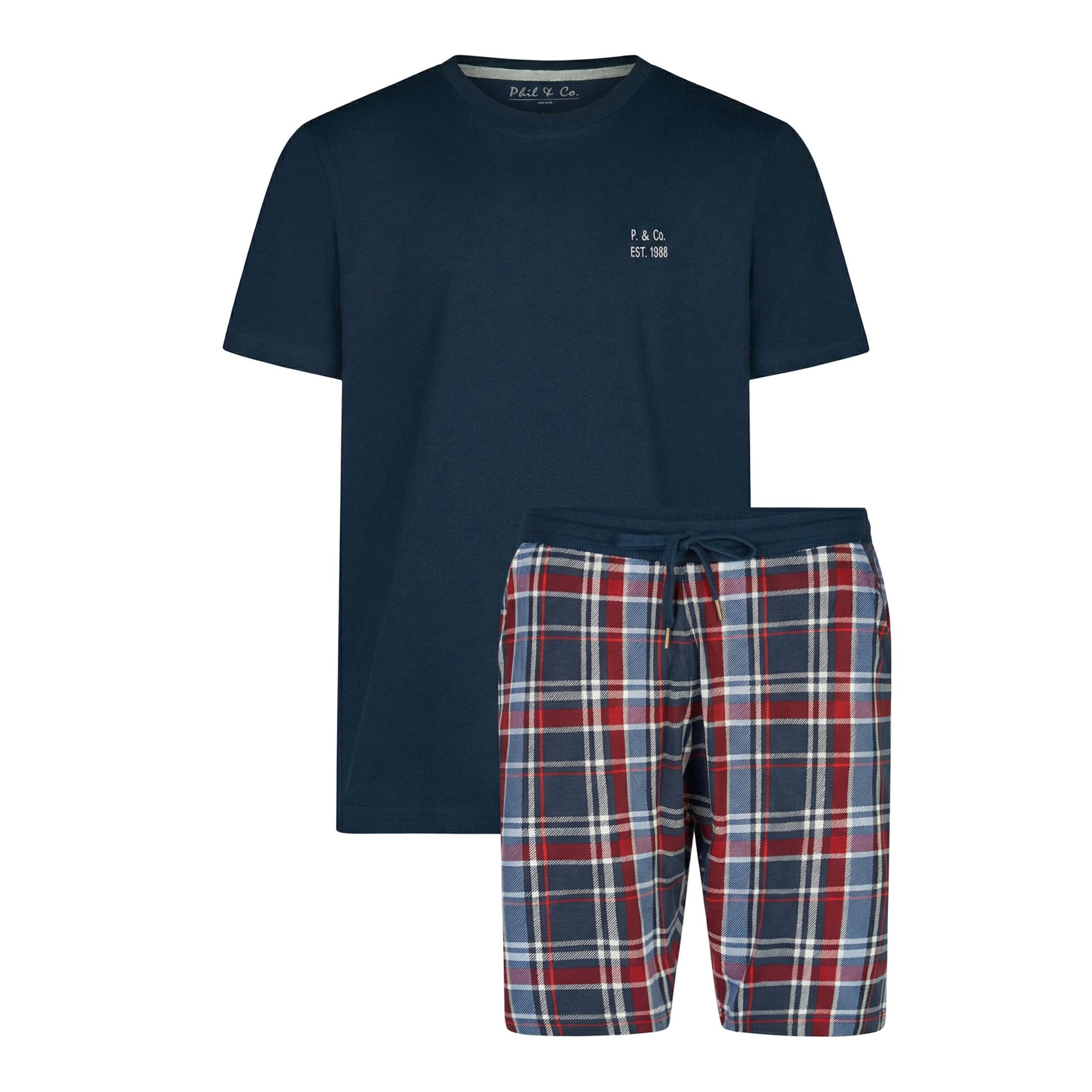 Phil & Co. Berlin Men's Shorty Set – Cotton Pyjamas with Fashionable Print & Colour Gradient, Spring/Summer, S–XXL