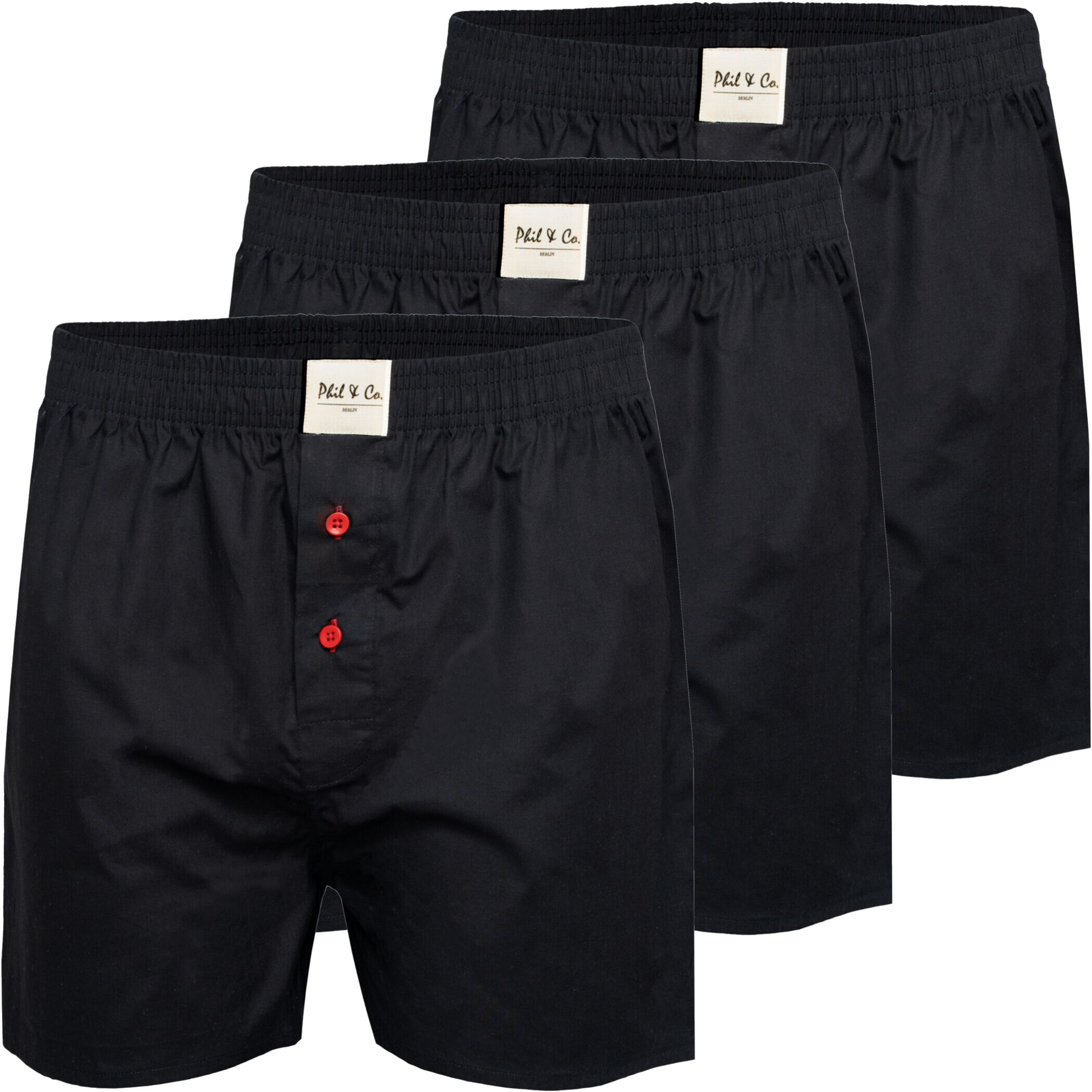 Men's Jersey Boxer 3-Pack Solid Black