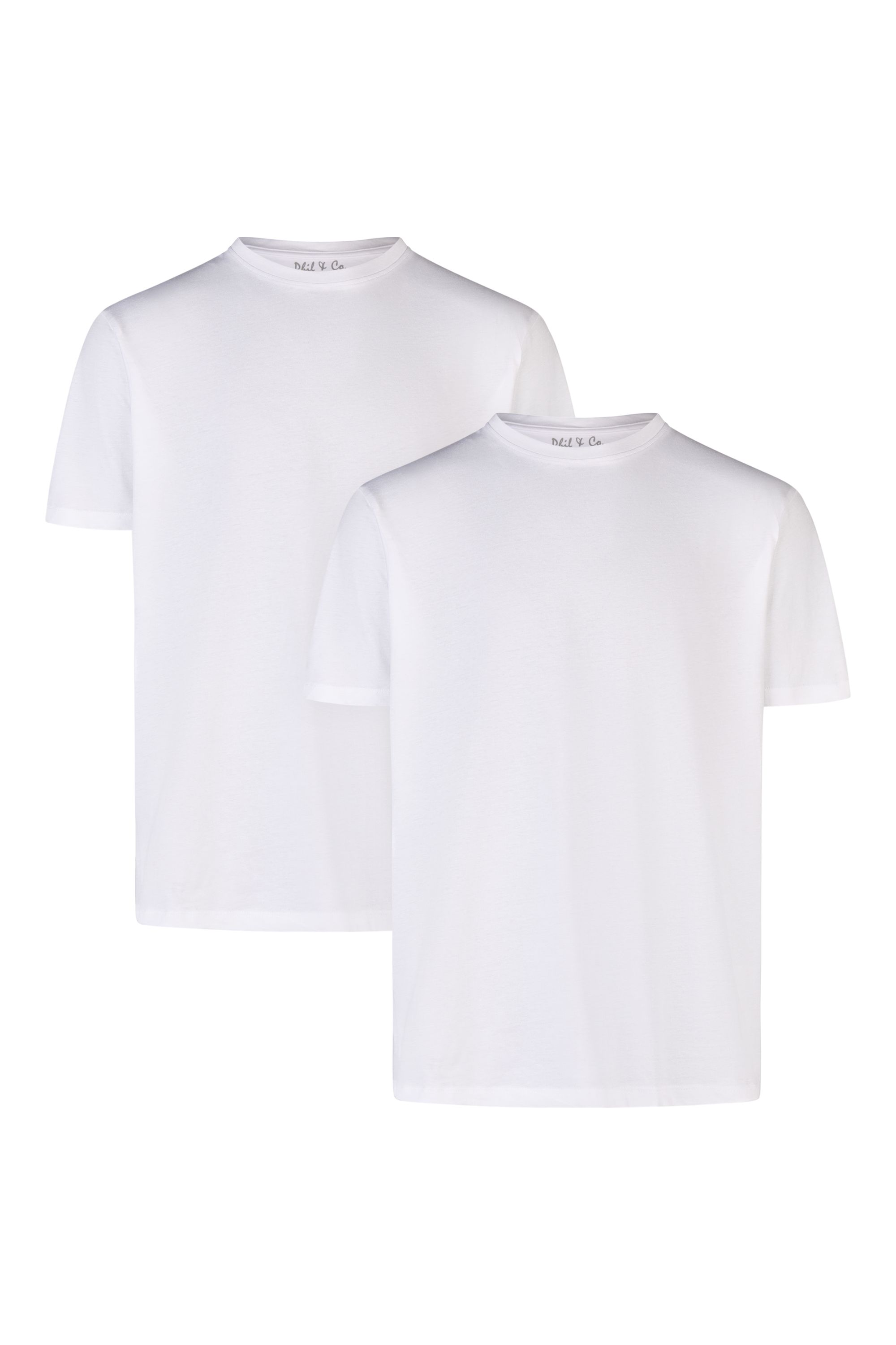 Herren 2er Pack T-Shirt Rundhals Weiß