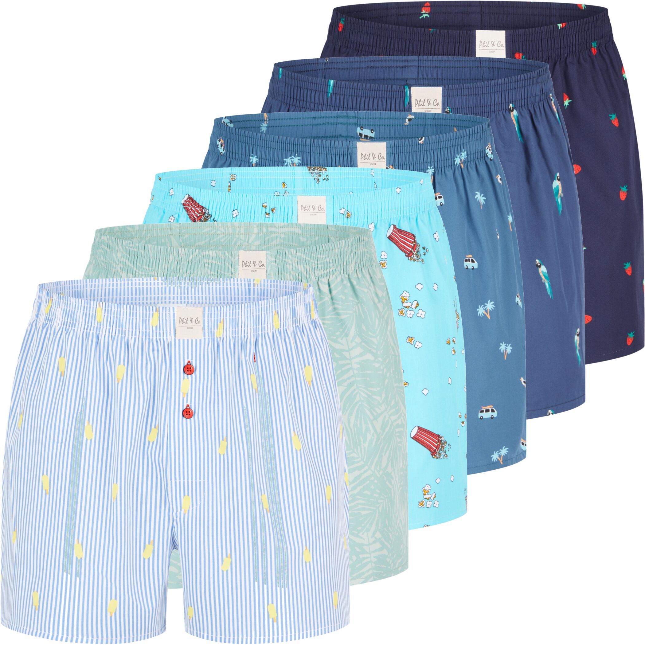 Men's Wide Boxer 6-Pack Design 724d