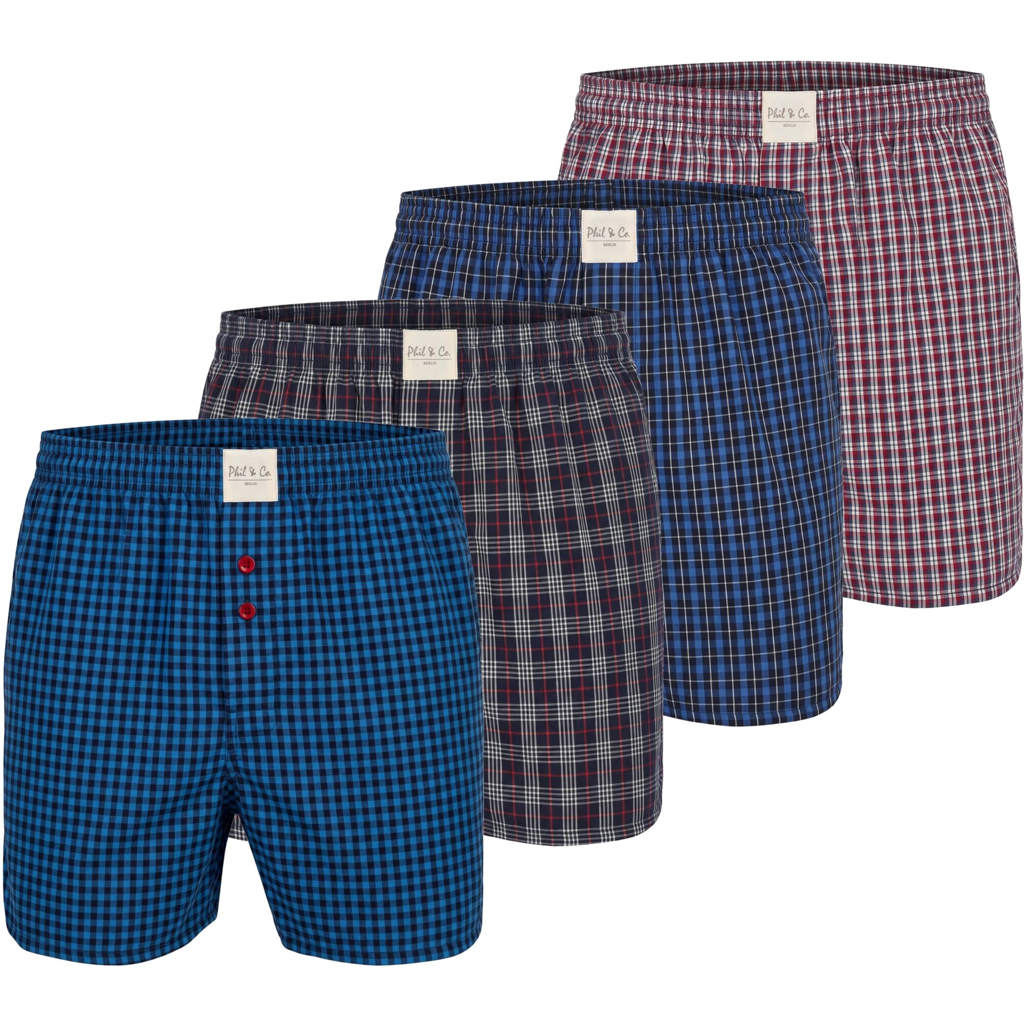 Herren Webboxer 4er Pack – 60% Baumwolle / 40% Polyester – Pflegeleicht