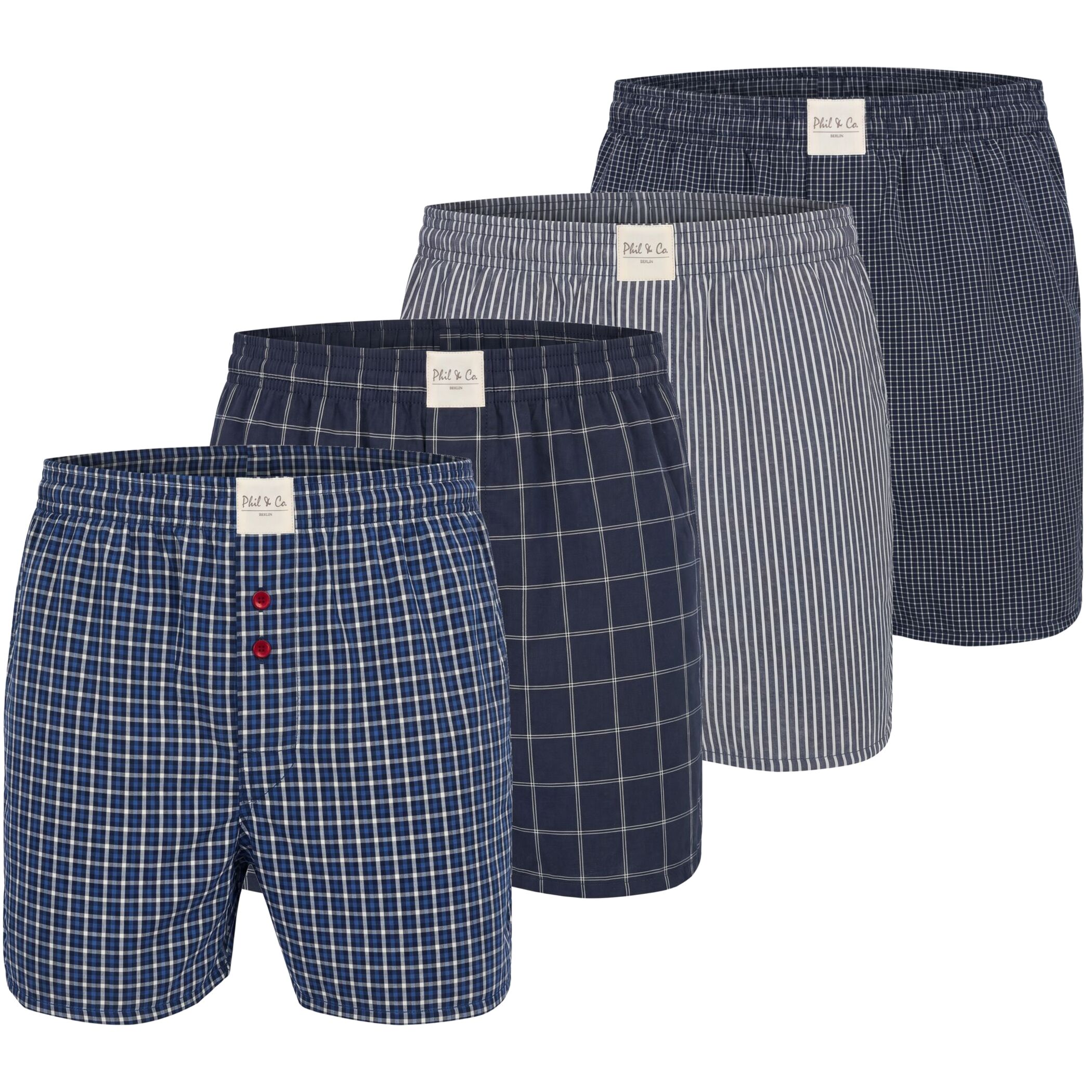 Herren Webboxer 4er Pack – 60% Baumwolle / 40% Polyester – Pflegeleicht