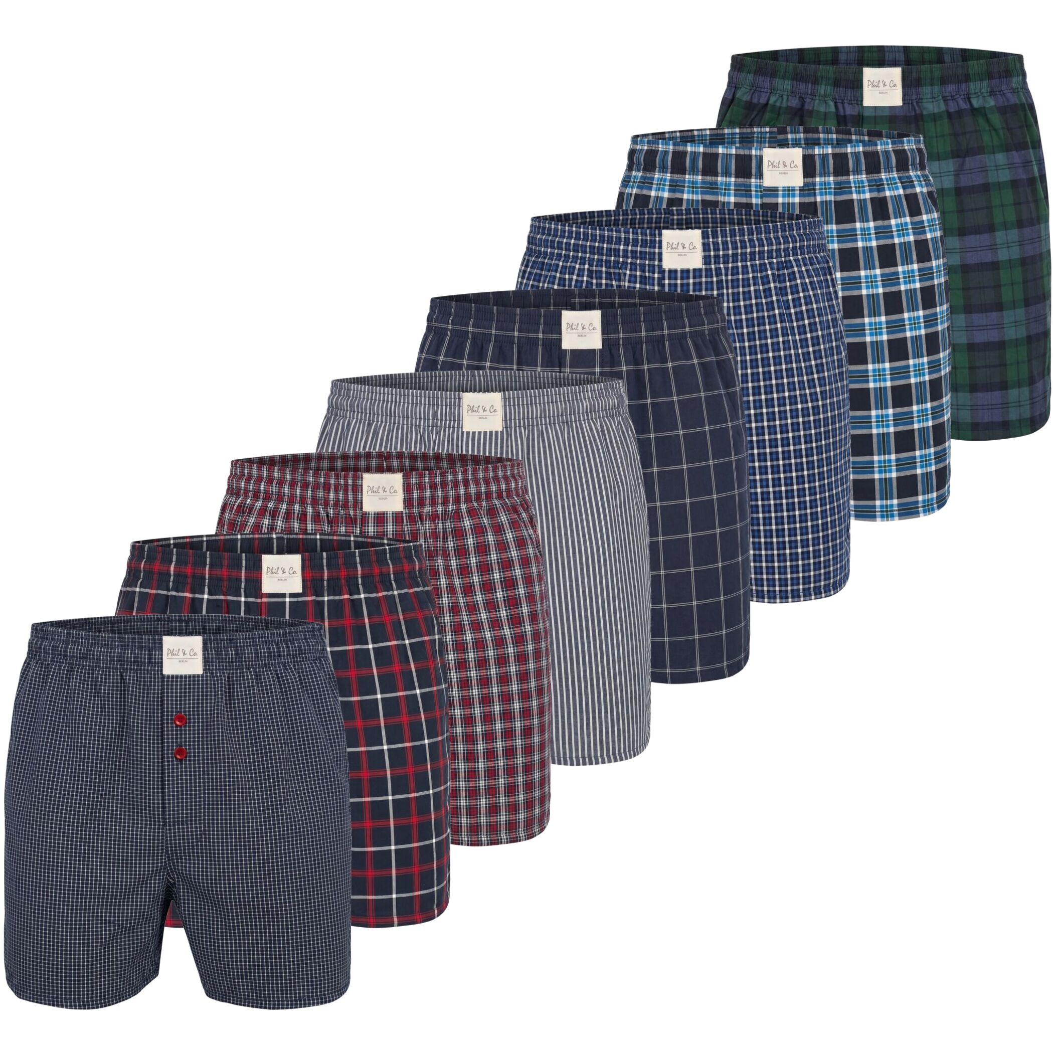 Herren Webboxer 8er Pack – 60% Baumwolle / 40% Polyester – Pflegeleicht