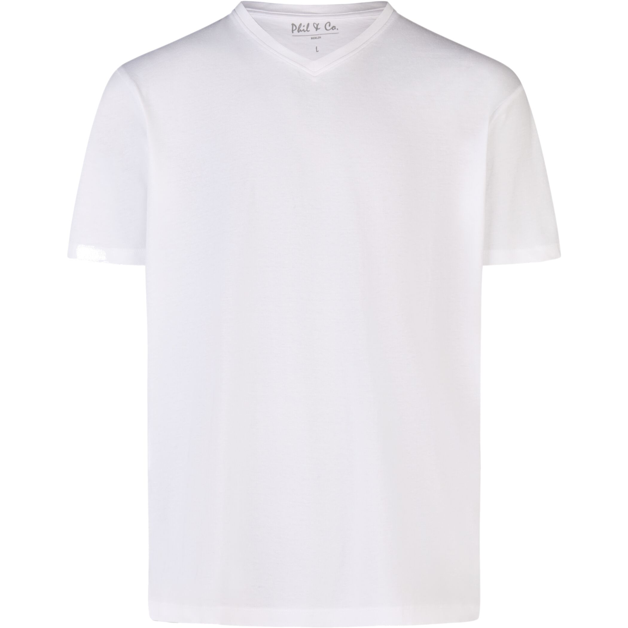 Phil & Co. Berlin Men's V-Neck T-Shirts 2-Pack White 100% Cotton