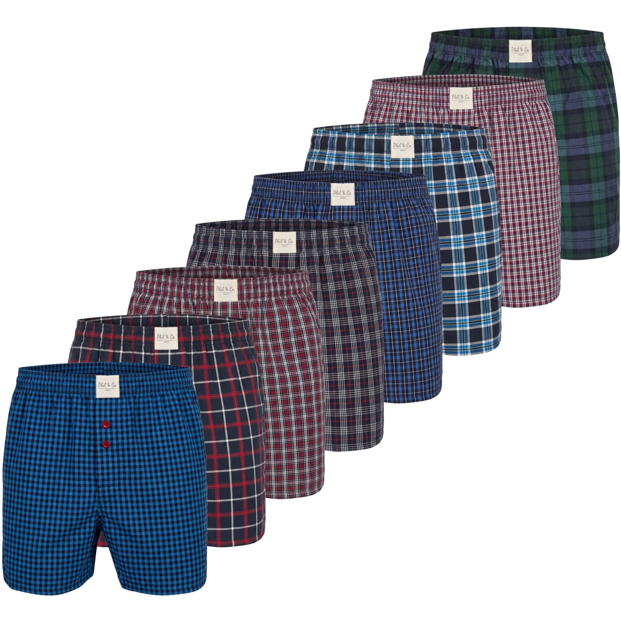 Herren Webboxer 8er Pack – 60% Baumwolle / 40% Polyester – Pflegeleicht